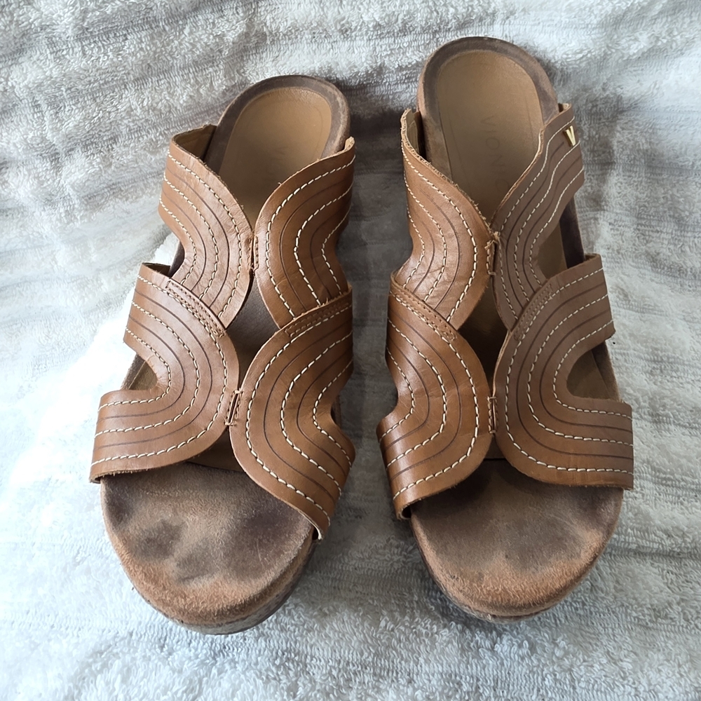 Vionic Malorie Raffia Platform Wedge Sandals Wome… - image 6